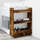 vidaXL Narrow Storage Trolley 3 Tier Smoked Oak Engineered Wood