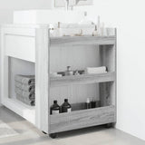 vidaXL Narrow Storage Trolley 3 Tier Grey Sonoma Engineered Wood