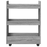 vidaXL Narrow Storage Trolley 3 Tier Grey Sonoma Engineered Wood