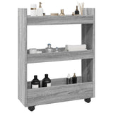 vidaXL Narrow Storage Trolley 3 Tier Grey Sonoma Engineered Wood