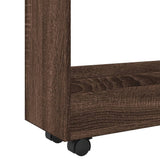 vidaXL Narrow Storage Trolley 3 Tier Brown Oak Engineered Wood