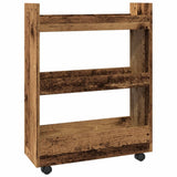 vidaXL Narrow Storage Trolley 3 Tier Old Wood Engineered Wood