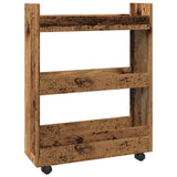 vidaXL Narrow Storage Trolley 3 Tier Old Wood Engineered Wood