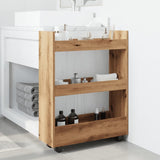 vidaXL Narrow Storage Trolley 3 Tier Artisian Oak Engineered Wood