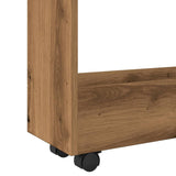 vidaXL Narrow Storage Trolley 3 Tier Artisian Oak Engineered Wood