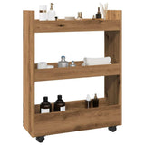 vidaXL Narrow Storage Trolley 3 Tier Artisian Oak Engineered Wood