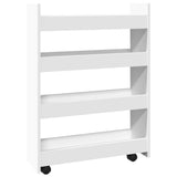 vidaXL Narrow Storage Trolley 4 Tier White Engineered Wood