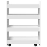 vidaXL Narrow Storage Trolley 4 Tier White Engineered Wood