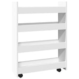 vidaXL Narrow Storage Trolley 4 Tier White Engineered Wood