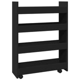 vidaXL Narrow Storage Trolley 4 Tier Black Engineered Wood