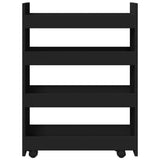 vidaXL Narrow Storage Trolley 4 Tier Black Engineered Wood