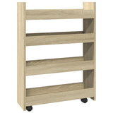 vidaXL Narrow Storage Trolley 4 Tier Sonoma Oak Engineered Wood