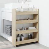 vidaXL Narrow Storage Trolley 4 Tier Sonoma Oak Engineered Wood