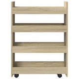 vidaXL Narrow Storage Trolley 4 Tier Sonoma Oak Engineered Wood