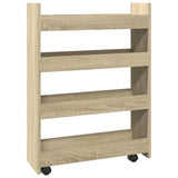 vidaXL Narrow Storage Trolley 4 Tier Sonoma Oak Engineered Wood