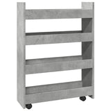 vidaXL Narrow Storage Trolley 4 Tier Concrete Grey Engineered Wood