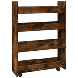 vidaXL Narrow Storage Trolley 4 Tier Smoked Oak Engineered Wood