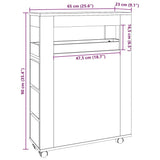 vidaXL Narrow Bathroom Cabinet with Wheels White Engineered Wood