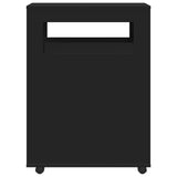 vidaXL Narrow Bathroom Cabinet with Wheels Black Engineered Wood