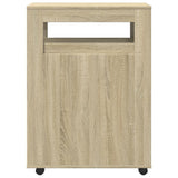 vidaXL Narrow Bathroom Cabinet with Wheels Sonoma Oak Engineered Wood