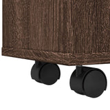 vidaXL Narrow Bathroom Cabinet with Wheels Brown Oak Engineered Wood