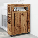 vidaXL Narrow Bathroom Cabinet with Wheels Old Wood Engineered Wood