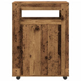 vidaXL Narrow Bathroom Cabinet with Wheels Old Wood Engineered Wood