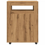 vidaXL Narrow Bathroom Cabinet with Wheels Artisian Oak Engineered Wood