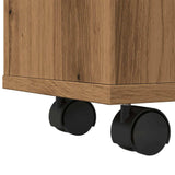 vidaXL Narrow Bathroom Cabinet with Wheels Artisian Oak Engineered Wood