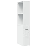 vidaXL Narrow Bathroom Cupboard with Wheels White Engineered Wood