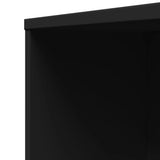 vidaXL Narrow Bathroom Cupboard with Wheels Black Engineered Wood