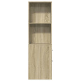 vidaXL Narrow Bathroom Cupboard with Wheels Sonoma Oak Engineered Wood