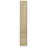 vidaXL Narrow Bathroom Cupboard with Wheels Sonoma Oak Engineered Wood