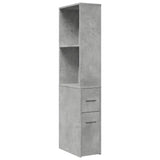 vidaXL Narrow Bathroom Cupboard with Wheels Concrete Grey Engineered Wood