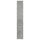 vidaXL Narrow Bathroom Cupboard with Wheels Concrete Grey Engineered Wood