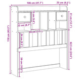 vidaXL Headboard with Storage 100 cm Solid Wood Pine