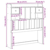 vidaXL Headboard with Storage 90 cm Solid Wood Pine