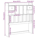 vidaXL Headboard with Storage White 90 cm Solid Wood Pine