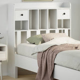 vidaXL Headboard with Storage White 90 cm Solid Wood Pine