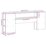 vidaXL Headboard with Storage 200 cm Solid Wood Pine