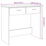 vidaXL Desk Old Wood 80x40x75 cm Engineered Wood