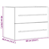 vidaXL Sink Cabinet Sonoma Oak 60x38.5x48 cm Engineered Wood