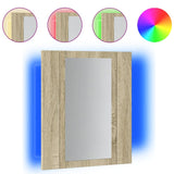 vidaXL Bathroom Mirror Cabinet with LED Light Sonoma Oak 40x12x45 cm