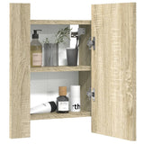 vidaXL Bathroom Mirror Cabinet with LED Light Sonoma Oak 40x12x45 cm