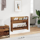 vidaXL Wall Shoe Cabinet Old Wood 80x18x60 cm Engineered Wood