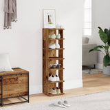 vidaXL Shoe Cabinet Old Wood 28x27x102 cm Engineered Wood