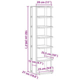 vidaXL Shoe Cabinet Old Wood 28x27x102 cm Engineered Wood