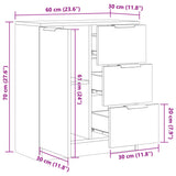 vidaXL Sideboard Old Wood 60x30x70 cm Engineered Wood