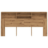 vidaXL Headboard Cabinet Artisian Oak 200x19x103.5 cm Engineered Wood