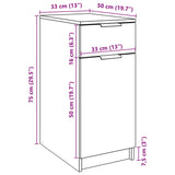 vidaXL Desk Cabinet Old Wood 33x50x75 cm Engineered Wood